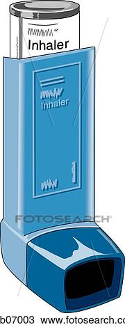 Drawing - Drawing of an inhaler.. Fotosearch