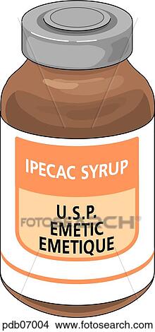 Stock Illustration - Drawing of bottle of ipecac syrup.. Fotosearch