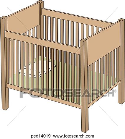 Illustration of an empty crib. View Large Illustration Stock Illustration - Illustration of an empty crib.. Fotosearch
