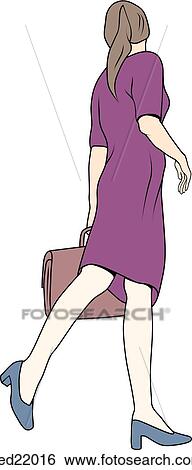 Mother walking away. View Large Illustration Stock Illustration - Mother walking away.. Fotosearch