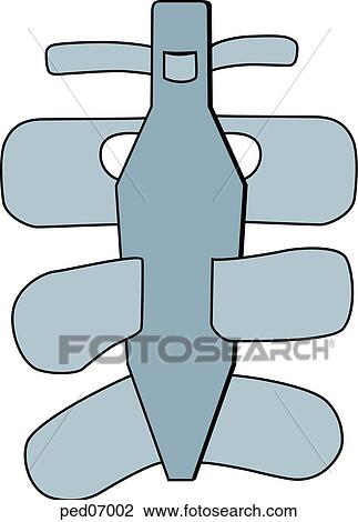 Drawing - Papoose board, open, not in use.. Fotosearch
