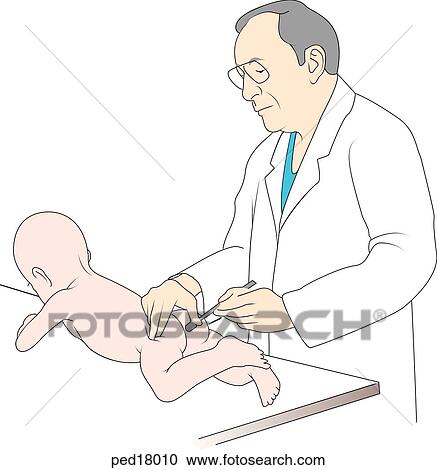 Picture of a doctor taking a sample from the rectal area of an infant to test for scabies. View Large Illustration Clipart - Picture of a doctor taking a sample from the rectal area of an infant to test for scabies.. Fotosearch