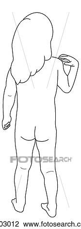 Drawing - Female child figure. Fotosearch