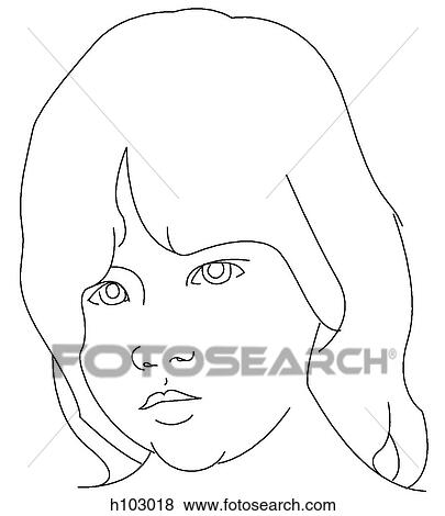 Head of female child View Large Illustration Stock Illustration - Head of female child. Fotosearch