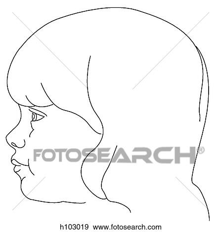 Head of female child View Large Illustration Stock Illustration - Head of female child. Fotosearch