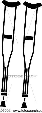 Crutches View Large Illustration Drawing - Crutches. Fotosearch