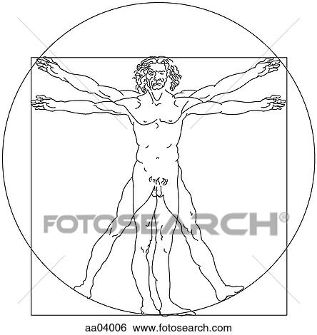 Stock Illustration - D'Vinci symbol of mankind. Fotosearch