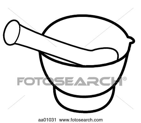 Clip Art - Mortar and pestle. Fotosearch
