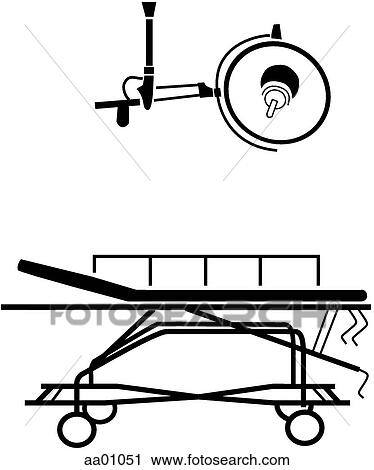 Surgical table/lamp View Large Illustration Clip Art - Surgical table/lamp. Fotosearch