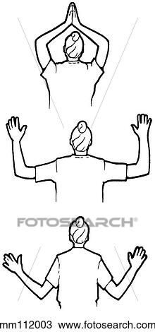 Drawing - Exercises, pull downs. Fotosearch