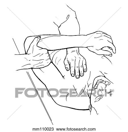 Drawing - Shoulder horizontal adduction. Fotosearch