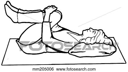 Stock Illustration - Exercise, double knee to chest. Fotosearch