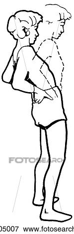 Stock Illustration - Exercise, extension in standing. Fotosearch