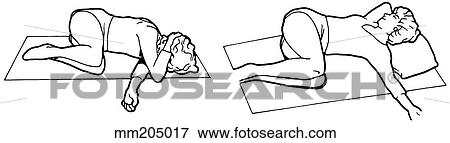 Stock Illustration - Exercise, rotation stretch. Fotosearch