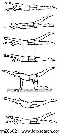 Clip Art - Exercise, upper back. Fotosearch