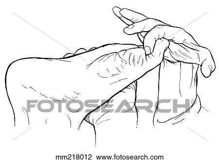 Interphalangeal joint flexion View Large Illustration Drawing - Interphalangeal joint flexion. Fotosearch