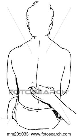 Manipulation, connective tissue massage Drawing | mm205033 | Fotosearch