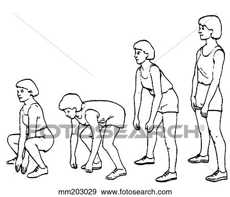 Stock Illustration - Squat-to-stand exercise. Fotosearch