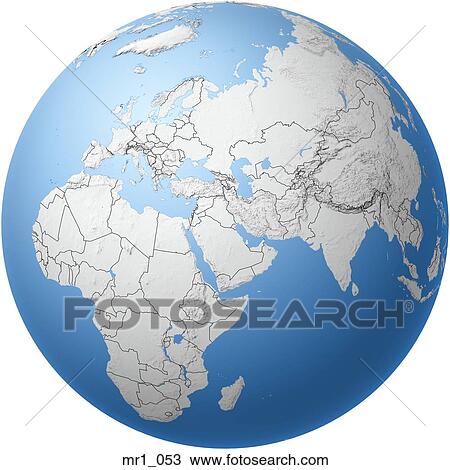 地図 アジア 地球儀 ヨーロッパ 地図帳 中東 アフリカ ストックイメージ Mr1 053 Fotosearch