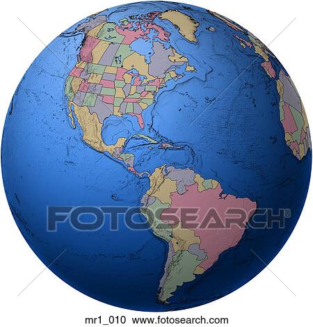 Stock Image - atlas, north america, map, globes, americas. Fotosearch