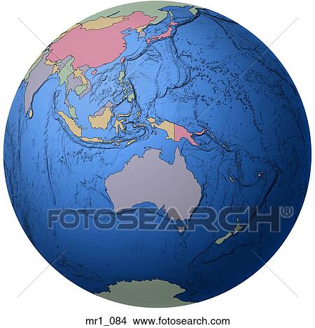 Picture - australia, map, indonesia, globe, atlas. Fotosearch