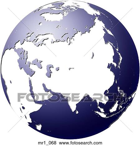 Stock Photo - china, russia, map, globes, asia. Fotosearch