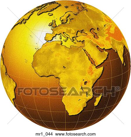 Picture - europe, middle east, map, globes, africa. Fotosearch