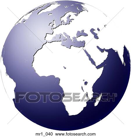 Stock Image - europe, middle east, map, globes, africa. Fotosearch