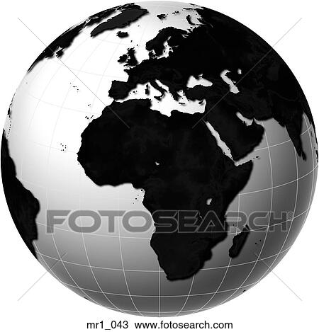 Stock Image - europe, middle east, map, globes, africa. Fotosearch