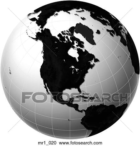 Stock Image - globes, map, north america, relief, terrain. Fotosearch