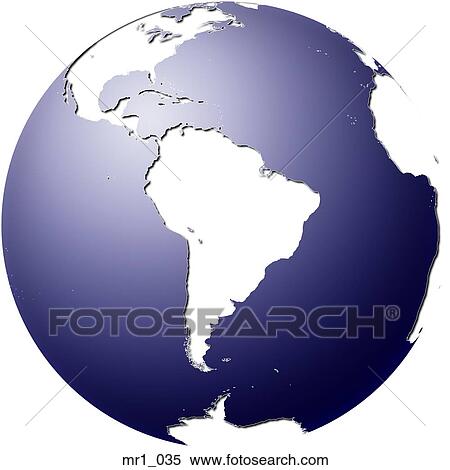 Stock Photography - globes, map, south america, world. Fotosearch