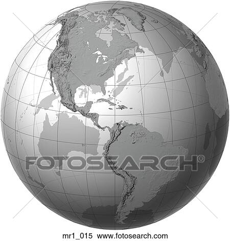 Stock Photography - globes, relief, north america, map, americas. Fotosearch