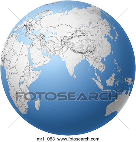 Stock Image - indonesia, atlas, india, globes, china, map, asia. Fotosearch