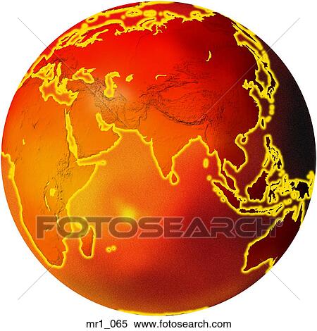 Stock Photography - map, china, indonesia, india, globes, asia. Fotosearch