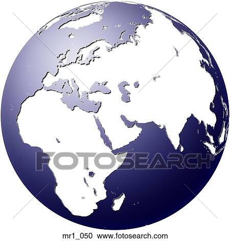 Stock Image - middle east, asia, map, globes, europe, africa. Fotosearch
