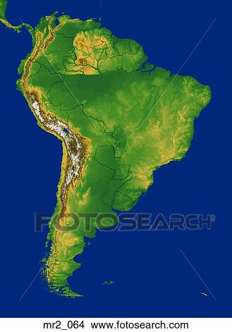 地図 救助 南アメリカ 地勢 地形である ピクチャー Mr2 064 Fotosearch