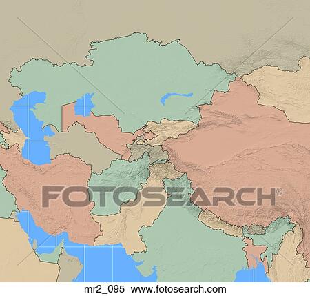 central asia, political, map, atlas View Large Photo Image Stock Photography - central asia, political, map, atlas. Fotosearch