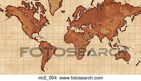 Picture - europe, map, mercator, relief, terrain. Fotosearch