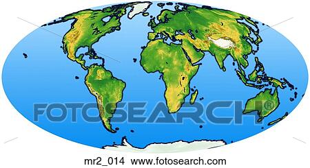 Picture - europe, map, mollweide, relief, terrain. Fotosearch
