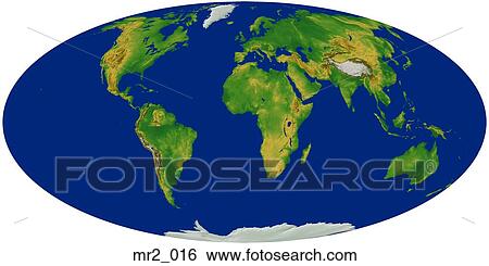 Stock Photograph - europe, map, mollweide, relief, terrain. Fotosearch