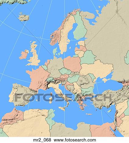 Stock Photo - europe, political, map, atlas. Fotosearch
