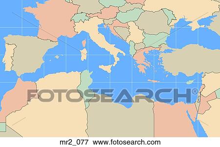 europe, political, mediterranean, map, atlas View Large Photo Image Stock Photo - europe, political, mediterranean, map, atlas. Fotosearch
