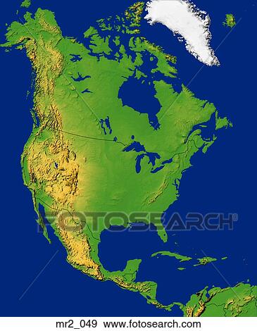 Stock Photo - map, north america, topographic, united states, us. Fotosearch