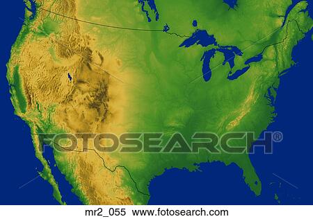 Stock Photography - map, relief, terrain, topographic, united states. Fotosearch