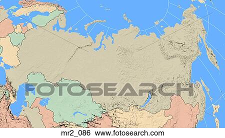 Stock Photograph - map, russia, political, atlas. Fotosearch