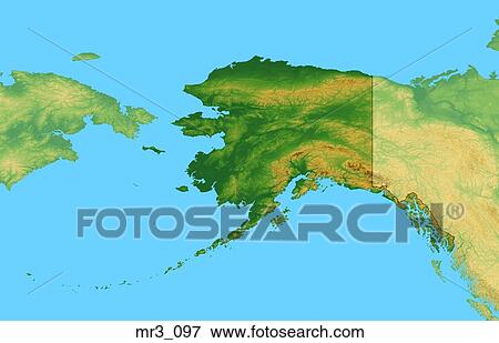 alaska, terrain, relief, map, ak View Large Photo Image Stock Photo - alaska, terrain, relief, map, ak. Fotosearch