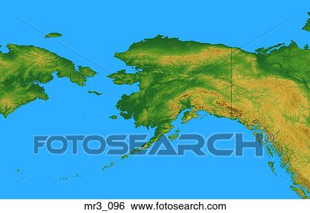 Stock Photograph - alaska, terrain, relief, map, ak. Fotosearch