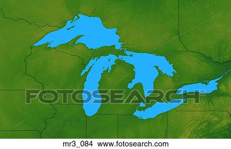 great lakes, map, relief, terrain, topographic View Large Photo Image Picture - great lakes, map, relief, terrain, topographic. Fotosearch