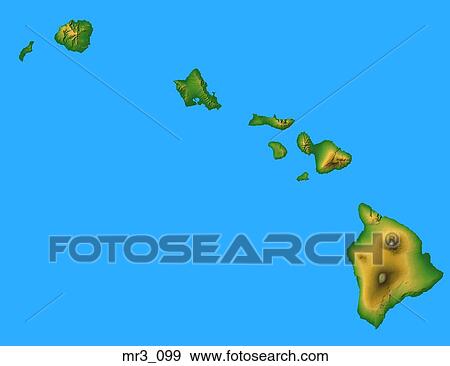 hawaii, hi, map, relief, terrain View Large Photo Image Stock Photo - hawaii, hi, map, relief, terrain. Fotosearch