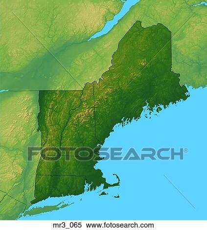 Stock Photography - map, new england, northeast, relief, terrain. Fotosearch